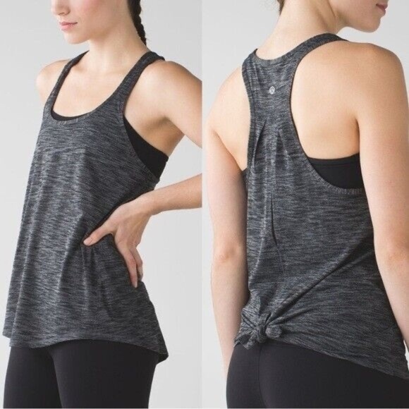 Lululemon Heathered Black Salute the Sun Tank Top - Picture 1 of 6